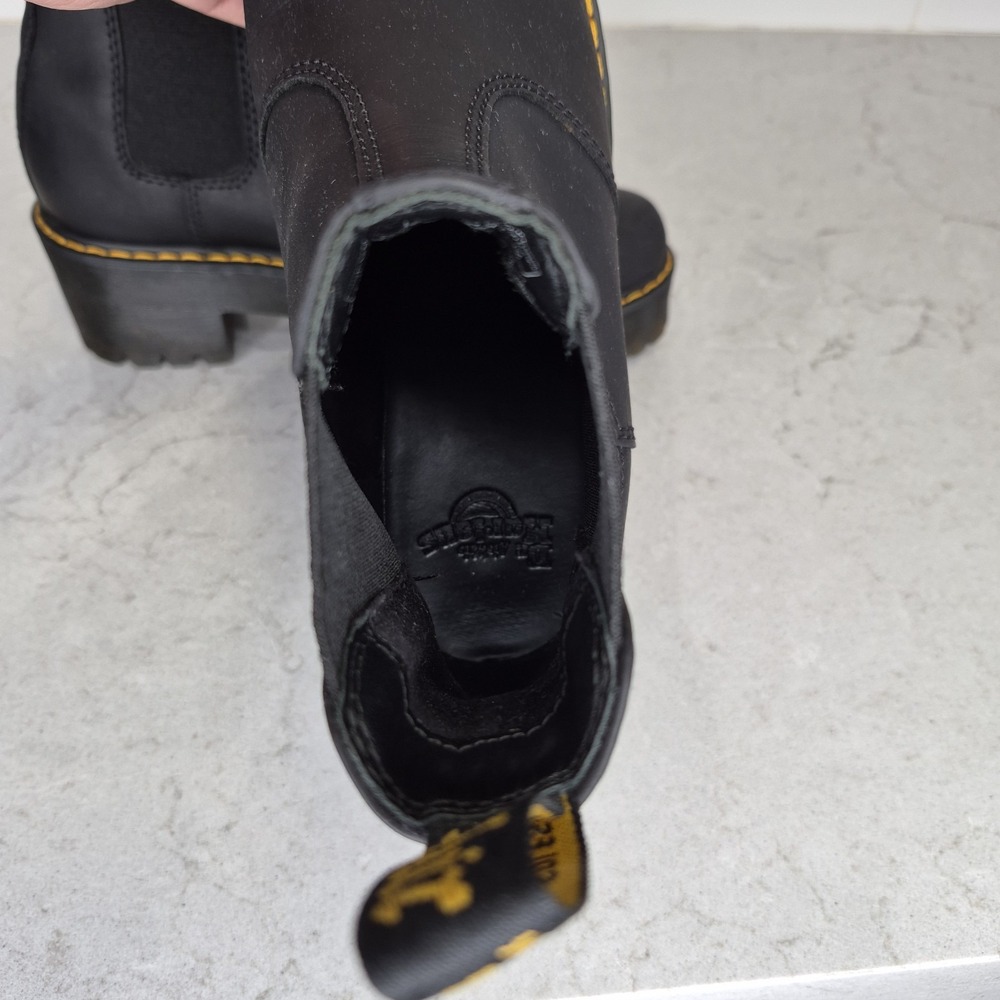 Dr Martens Rometty Women's Sz 6 Black Leather Platform‎ Chelsea Boot Pull On - Picture 8 of 10